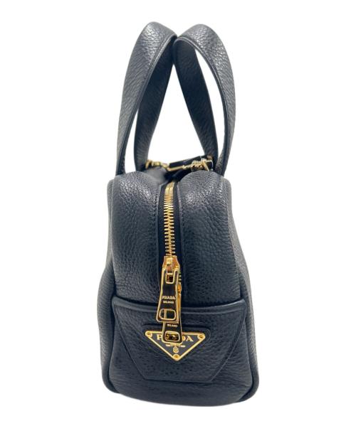 PRADA（プラダ）PRADA (プラダ) サイド三角プレートトップハンドルバッグ/RADA Triangle Logo Plate Top Handle Bag Saffiano Leather Handbag ブラックの古着・服飾アイテム