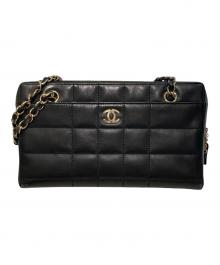 CHANEL（シャネル）の古着「チョコバー チェーンショルダーバッグ」｜ブラック