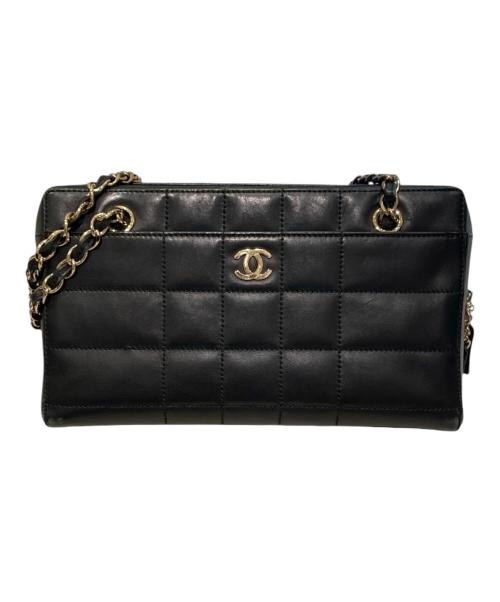 CHANEL（シャネル）CHANEL (シャネル) チョコバー チェーンショルダーバッグ ブラックの古着・服飾アイテム