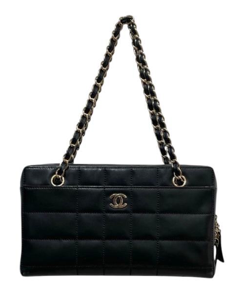 CHANEL（シャネル）CHANEL (シャネル) チョコバー チェーンショルダーバッグ ブラックの古着・服飾アイテム