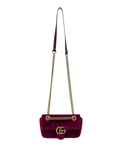 GUCCI（グッチ）GUCCI (グッチ) チェーンショルダーバッグ パープルの古着・服飾アイテム