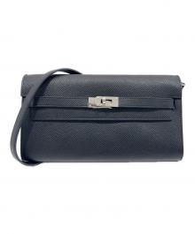 HERMES（エルメス）の古着「Kelly to go Wallet Bag/ケリトゥーゴー/ノワール/ブラック系/ヴォーエプソン/シルバー金具/U刻印：2022年製」｜ブラック