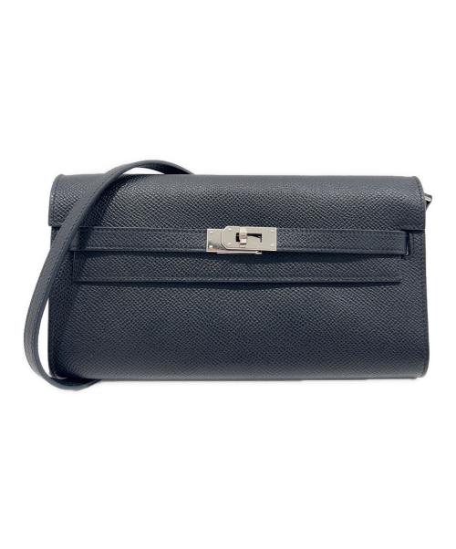HERMES（エルメス）HERMES (エルメス) Kelly to go Wallet Bag/ケリトゥーゴー/ノワール/ブラック系/ヴォーエプソン/シルバー金具/U刻印：2022年製 ブラックの古着・服飾アイテム