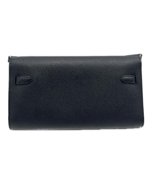 HERMES（エルメス）HERMES (エルメス) Kelly to go Wallet Bag/ケリトゥーゴー/ノワール/ブラック系/ヴォーエプソン/シルバー金具/U刻印：2022年製 ブラックの古着・服飾アイテム