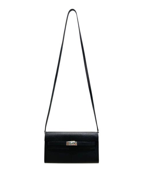 HERMES（エルメス）HERMES (エルメス) Kelly to go Wallet Bag/ケリトゥーゴー/ノワール/ブラック系/ヴォーエプソン/シルバー金具/U刻印：2022年製 ブラックの古着・服飾アイテム
