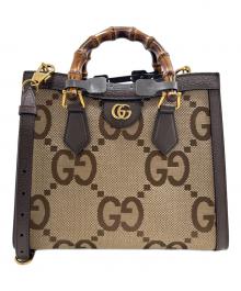 GUCCI（グッチ）の古着「ダイアナスモールトートバッグ ジャンボGG/GUCCI Diana Small Tote Bag Jumbo GG」｜ベージュ