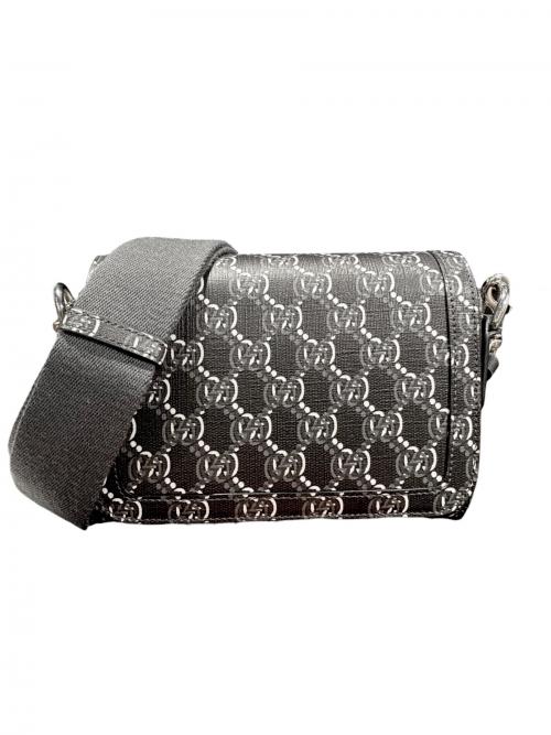 GUCCI（グッチ）GUCCI (グッチ) ロッソアンコーラ ミニショルダーバッグ GGシャドウ 802029 ブラック サイズ:-の古着・服飾アイテム