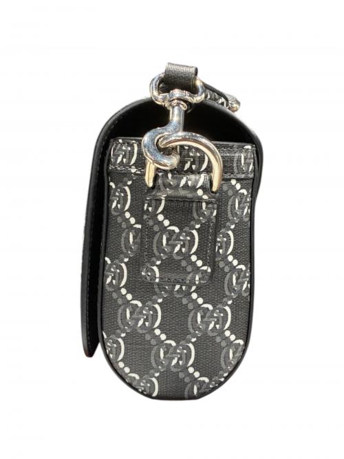 GUCCI（グッチ）GUCCI (グッチ) ロッソアンコーラ ミニショルダーバッグ GGシャドウ 802029 ブラック サイズ:-の古着・服飾アイテム