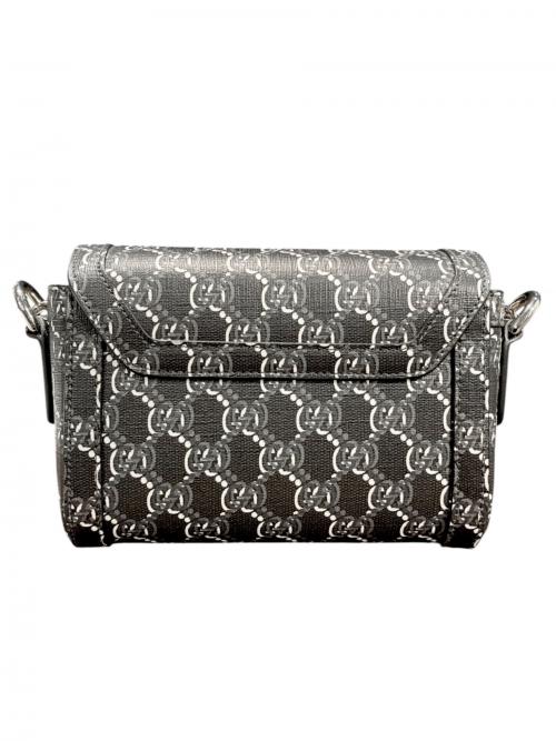 GUCCI（グッチ）GUCCI (グッチ) ロッソアンコーラ ミニショルダーバッグ GGシャドウ 802029 ブラック サイズ:-の古着・服飾アイテム