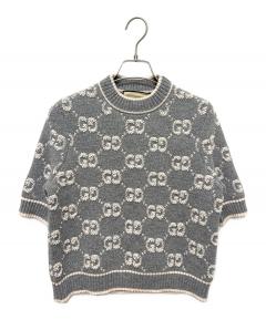 中古・古着通販】GUCCI (グッチ) 開襟 GG プリントシャツ アイボリー
