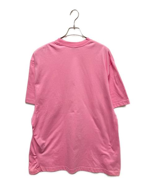 BALENCIAGA（バレンシアガ）BALENCIAGA (バレンシアガ) BEBE ラインストーンロゴTシャツ/オーバーサイズTシャツ ピンク ピンク サイズ:2の古着・服飾アイテム