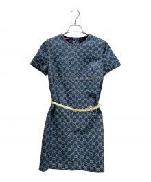 GUCCI（グッチ）の古着「GUCCI GG Jacquard Denim Dress/グッチ GGジャカード デニムドレス」｜インディゴ