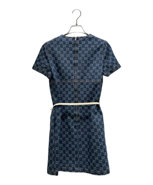 GUCCI（グッチ）GUCCI (グッチ) GUCCI GG Jacquard Denim Dress/グッチ GGジャカード デニムドレス インディゴ サイズ:36の古着・服飾アイテム