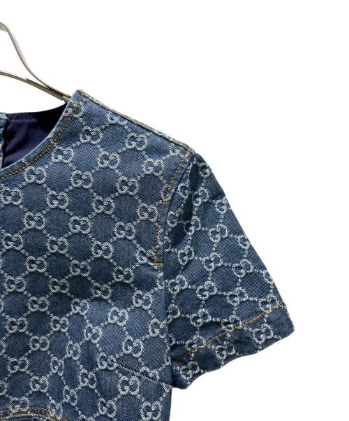 GUCCI（グッチ）GUCCI (グッチ) GUCCI GG Jacquard Denim Dress/グッチ GGジャカード デニムドレス インディゴ サイズ:36の古着・服飾アイテム
