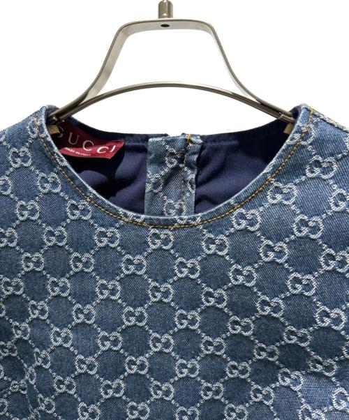 GUCCI（グッチ）GUCCI (グッチ) GUCCI GG Jacquard Denim Dress/グッチ GGジャカード デニムドレス インディゴ サイズ:36の古着・服飾アイテム