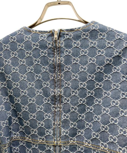 GUCCI（グッチ）GUCCI (グッチ) GUCCI GG Jacquard Denim Dress/グッチ GGジャカード デニムドレス インディゴ サイズ:36の古着・服飾アイテム
