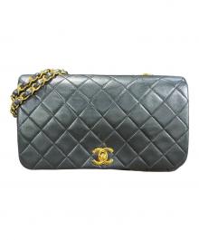 CHANEL（シャネル）の古着「シングルフラップチェーンショルダーバッグ」｜ブラック×ゴールド金具