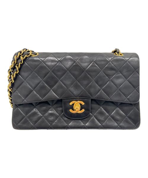 CHANEL（シャネル）CHANEL (シャネル) Matelassé 25 Double Flap Chain Shoulder Bag/マトラッセ25 Wフラップチェーンショルダーバッグ ブラック サイズ:25の古着・服飾アイテム