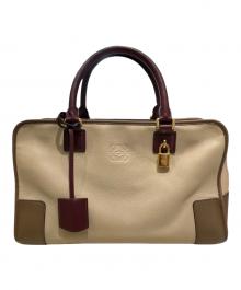 LOEWE（ロエベ）の古着「アマソナ36 ボストンバッグ」｜ベージュ×ブラウン