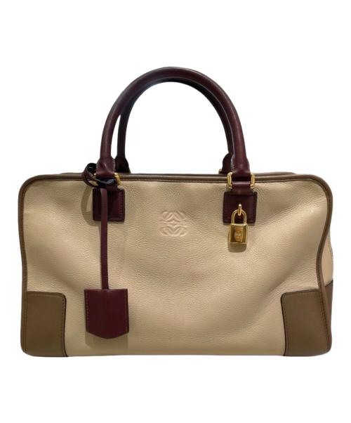 LOEWE（ロエベ）LOEWE (ロエベ) アマソナ36 ボストンバッグ ベージュ×ブラウン サイズ:36の古着・服飾アイテム