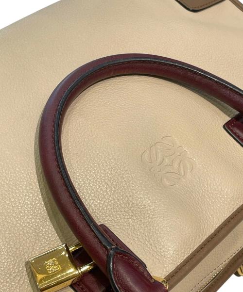 LOEWE（ロエベ）LOEWE (ロエベ) アマソナ36 ボストンバッグ ベージュ×ブラウン サイズ:36の古着・服飾アイテム