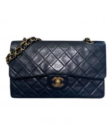 CHANEL（シャネル）の古着「マトラッセ25 Wフラップチェーンショルダーバッグ」｜ネイビー