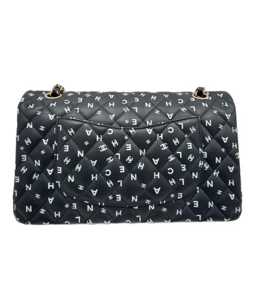 CHANEL（シャネル）CHANEL (シャネル) Matelassé All Over Logo Chain Shoulder Bag/マトラッセ25 wフラップ チェーンショルダーバッグ ブラック×G金具 サイズ:25の古着・服飾アイテム