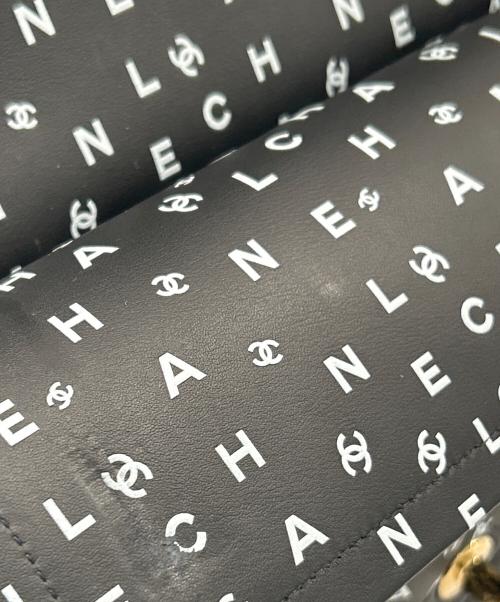 CHANEL（シャネル）CHANEL (シャネル) Matelassé All Over Logo Chain Shoulder Bag/マトラッセ25 wフラップ チェーンショルダーバッグ ブラック×G金具 サイズ:25の古着・服飾アイテム