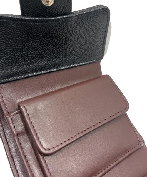CHANEL（シャネル）CHANEL (シャネル) マトラッセスモールフラップウォレット/3つ折り財布 ブラックの古着・服飾アイテム