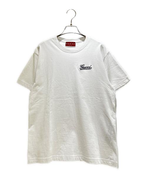 GUCCI（グッチ）GUCCI (グッチ) Embroidered Cotton Jersey T-Shirt/エンブロイダリー コットンジャージー Tシャツ/788093 XJGTO ホワイト サイズ:XSの古着・服飾アイテム