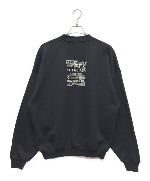 BALENCIAGA（バレンシアガ）BALENCIAGA (バレンシアガ) バックロゴスウェット/バックタグプリントスウェット ブラック サイズ:Sの古着・服飾アイテム