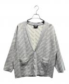 BALENCIAGAバレンシアガ）の古着「オールオーバーロゴカーディガン」｜グレー