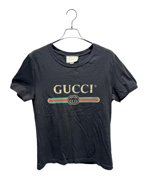GUCCI（グッチ）GUCCI (グッチ) ヴィンテージロゴTシャツ ブラック サイズ:XSの古着・服飾アイテム