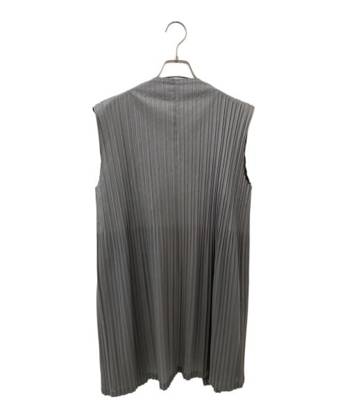 PLEATS PLEASE（プリーツプリーズ）PLEATS PLEASE (プリーツプリーズ) プリーツロングベスト グレー サイズ:3の古着・服飾アイテム