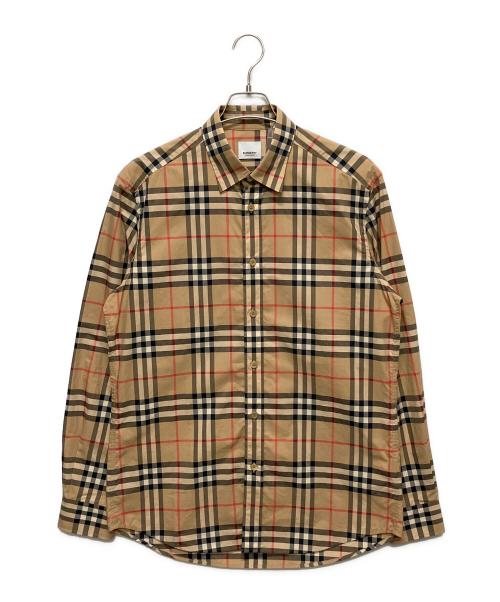 BURBERRY（バーバリー）BURBERRY (バーバリー) ノバチェック レギュラーカラーシャツ ベージュ サイズ:Mの古着・服飾アイテム