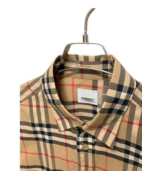 BURBERRY（バーバリー）BURBERRY (バーバリー) ノバチェック レギュラーカラーシャツ ベージュ サイズ:Mの古着・服飾アイテム