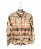 BURBERRYバーバリー）の古着「ノバチェック レギュラーカラーシャツ」｜ベージュ