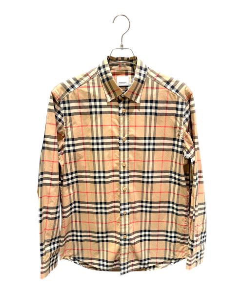 BURBERRY（バーバリー）BURBERRY (バーバリー) ノバチェック レギュラーカラーシャツ ベージュ サイズ:Mの古着・服飾アイテム