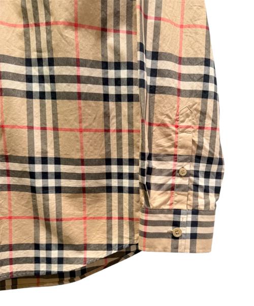 BURBERRY（バーバリー）BURBERRY (バーバリー) ノバチェック レギュラーカラーシャツ ベージュ サイズ:Mの古着・服飾アイテム