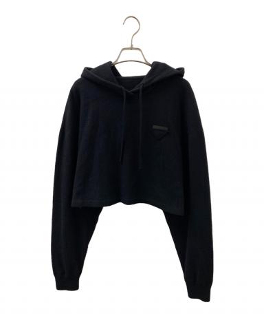 PRADA プラダ パーカー M 黒 【古着】【中古】【送料無料】 中古・古着通販】PRADA (プラダ) トライアングルロゴパーカー ブラック