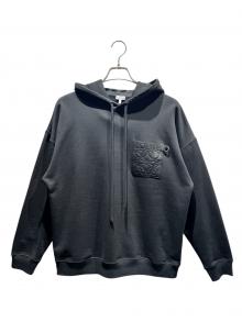 LOEWE（ロエベ）の古着「レザーパッチアナグラムパーカー」｜ブラック