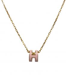 HERMES（エルメス）の古着「Mini Pop H Necklace ミニ・ポップ Hネックレス/H147992」｜ゴールド×ピンク