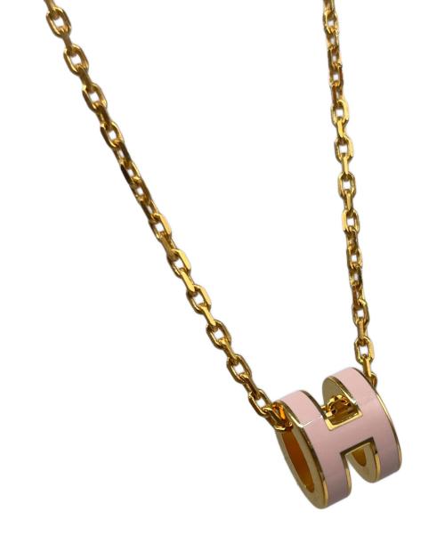 HERMES（エルメス）HERMES (エルメス) Mini Pop H Necklace ミニ・ポップ Hネックレス/H147992 ゴールド×ピンクの古着・服飾アイテム