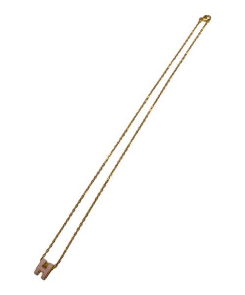 HERMES（エルメス）HERMES (エルメス) Mini Pop H Necklace ミニ・ポップ Hネックレス/H147992 ゴールド×ピンクの古着・服飾アイテム