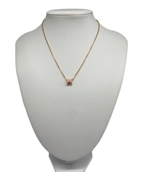 HERMES（エルメス）HERMES (エルメス) Mini Pop H Necklace ミニ・ポップ Hネックレス/H147992 ゴールド×ピンクの古着・服飾アイテム