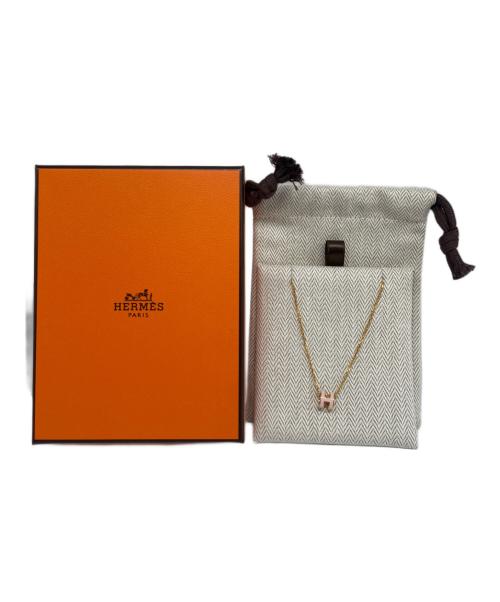 HERMES（エルメス）HERMES (エルメス) Mini Pop H Necklace ミニ・ポップ Hネックレス/H147992 ゴールド×ピンクの古着・服飾アイテム