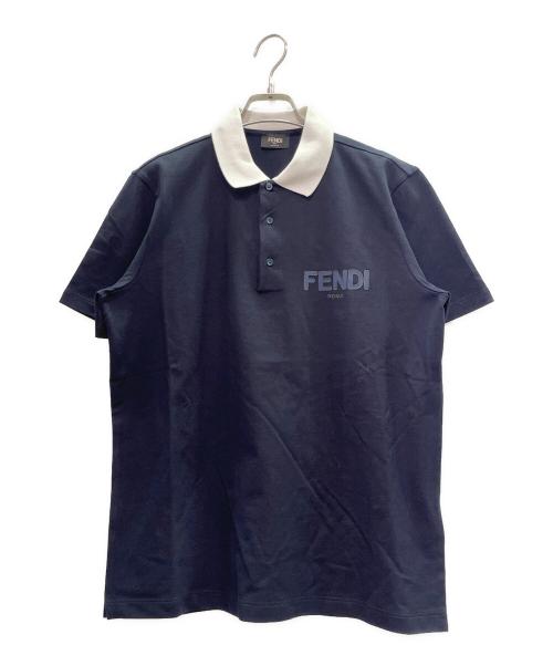 FENDI（フェンディ）FENDI (フェンディ) ポロシャツ ネイビー サイズ:Mの古着・服飾アイテム