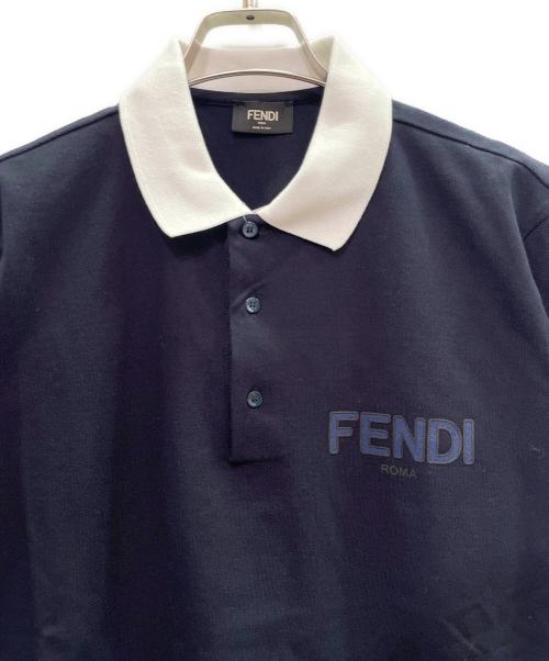 FENDI（フェンディ）FENDI (フェンディ) ポロシャツ ネイビー サイズ:Mの古着・服飾アイテム