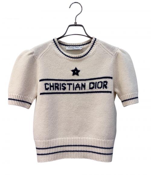 Christian Dior（クリスチャン ディオール）Christian Dior (クリスチャン ディオール) ロゴニット ベージュ サイズ:40の古着・服飾アイテム