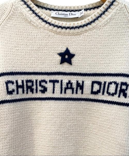 Christian Dior（クリスチャン ディオール）Christian Dior (クリスチャン ディオール) ロゴニット ベージュ サイズ:40の古着・服飾アイテム